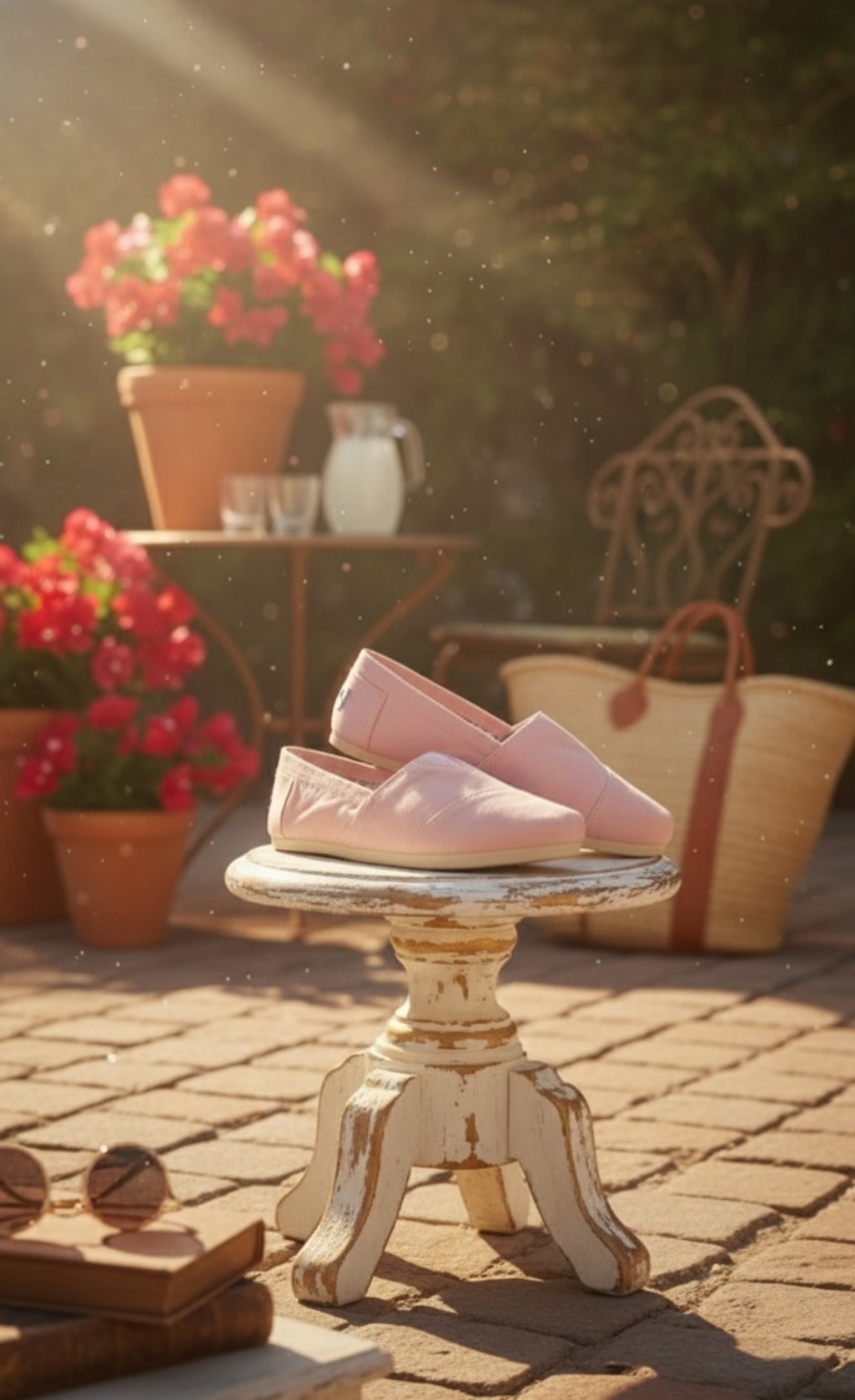 Alpargatas Rosadas De Caires en exterior